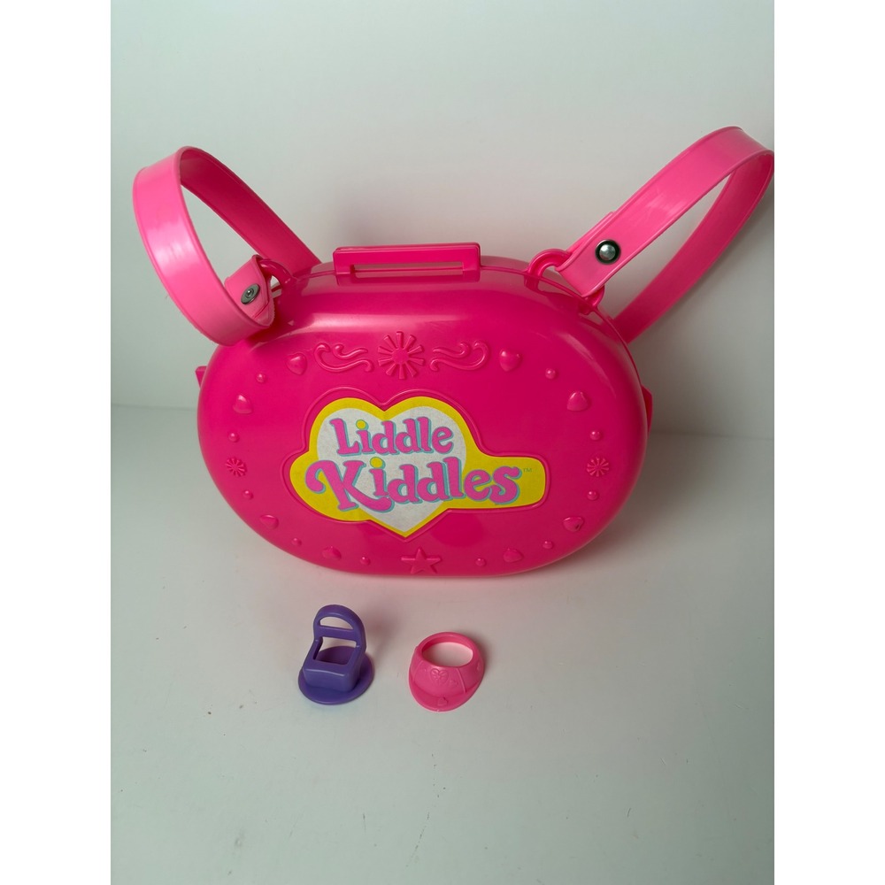 Vintage 1994 Tyco Liddle Kiddles Pink Plastic Carry Case Playset Backpack‎ Toy